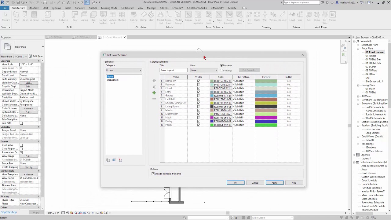 35 Revit Room Color Schemes