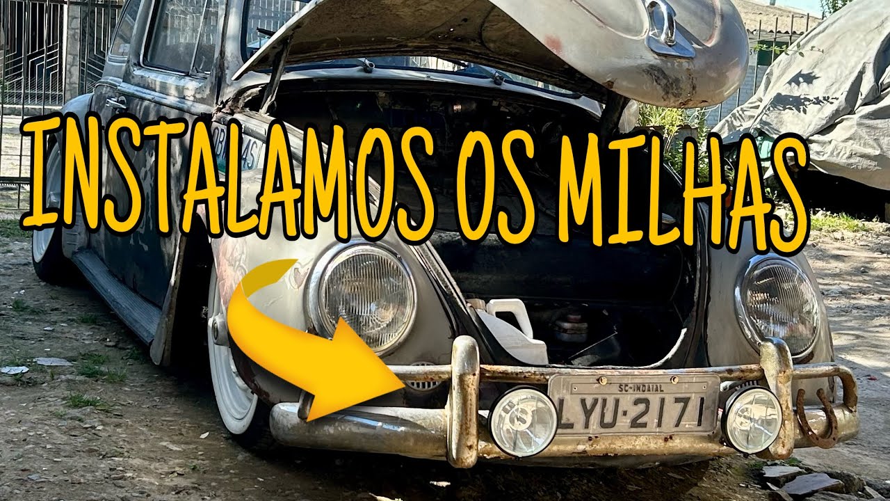 INSTALAMOS FAROL DE MILHA NO FUSCA 66 RATÃO | CASAL FERRUGEM
