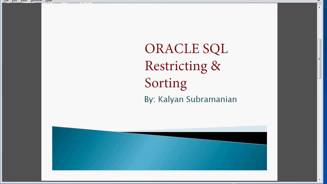 Oracle SQL -Restricting , #Oracle,#Sort , #SQL