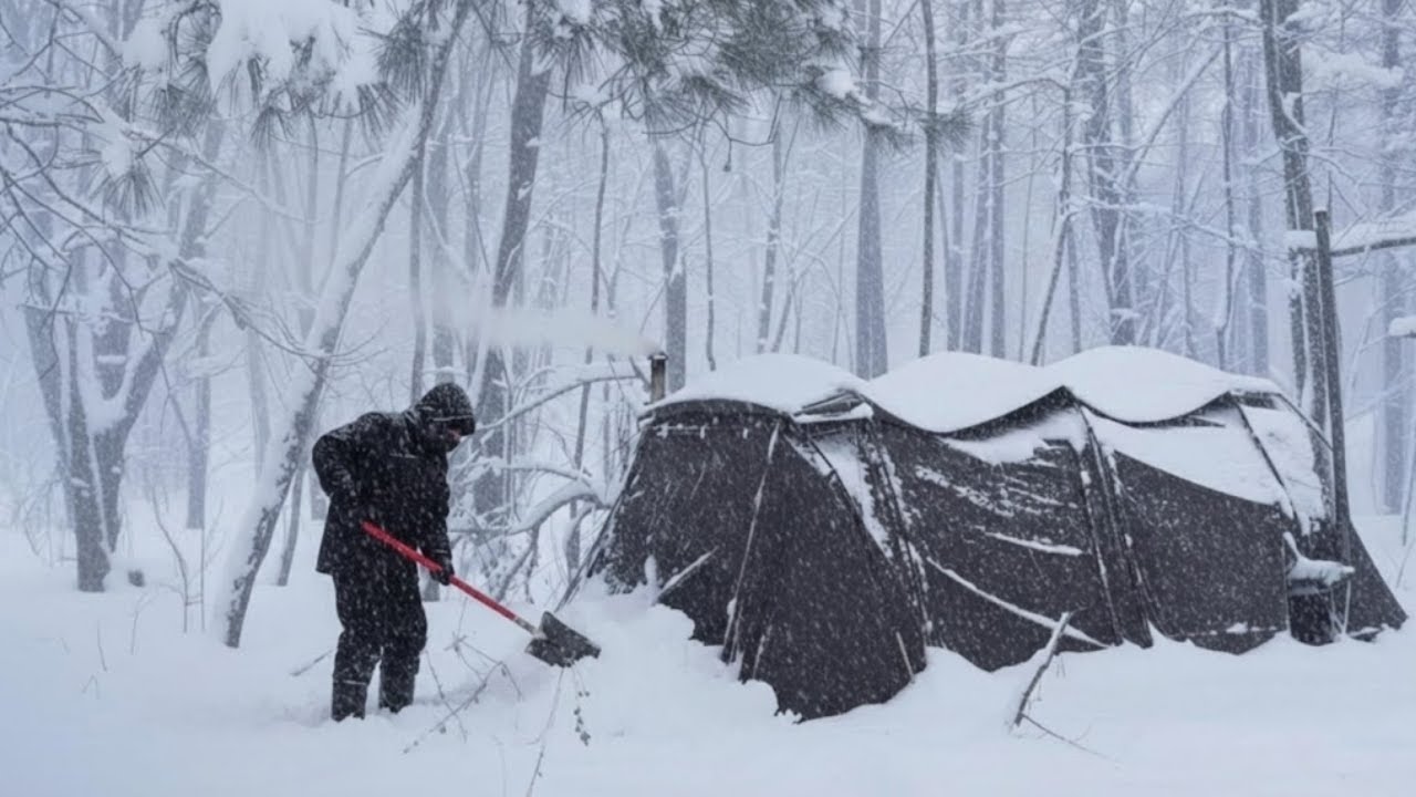 Camping In A Snowstorm – Survival In A Severe Snowflake And Storm