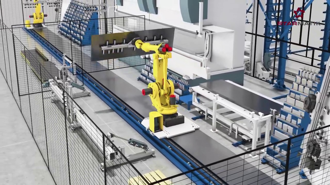STARMATIK SRL - Rendering 3D & Video Animazione - Linea automatizzata piegatura lamiera