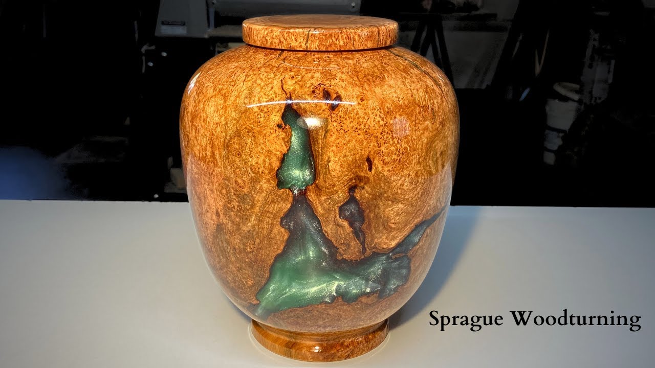 Woodturning - Large Cherry Burl Urn