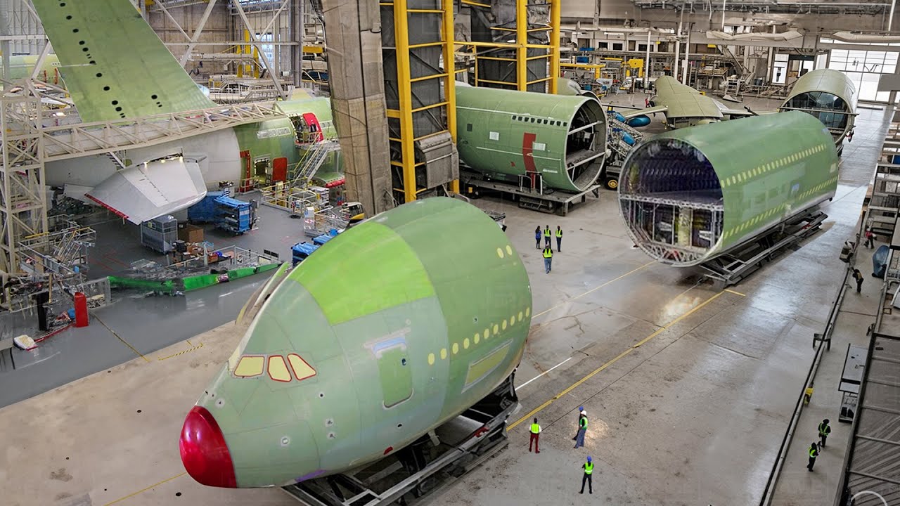 How They Build Massive Airbus Inside Billions $ Factory - Production Line
