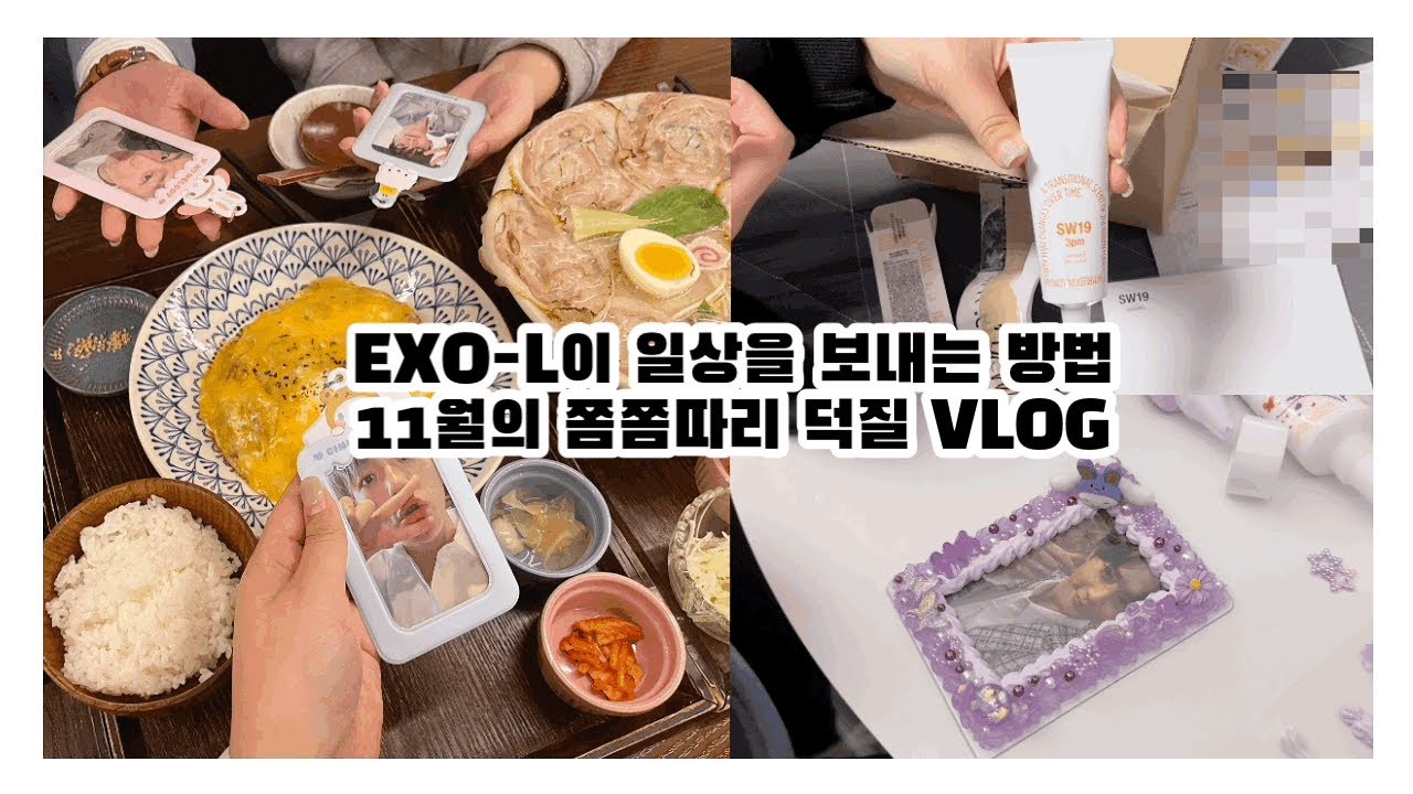 [엑소엘 브이로그] 11월의 쫌쫌따리 덕질 | sw19 핸드크림 데코덴탑꾸 스냅스 굿즈 언박싱