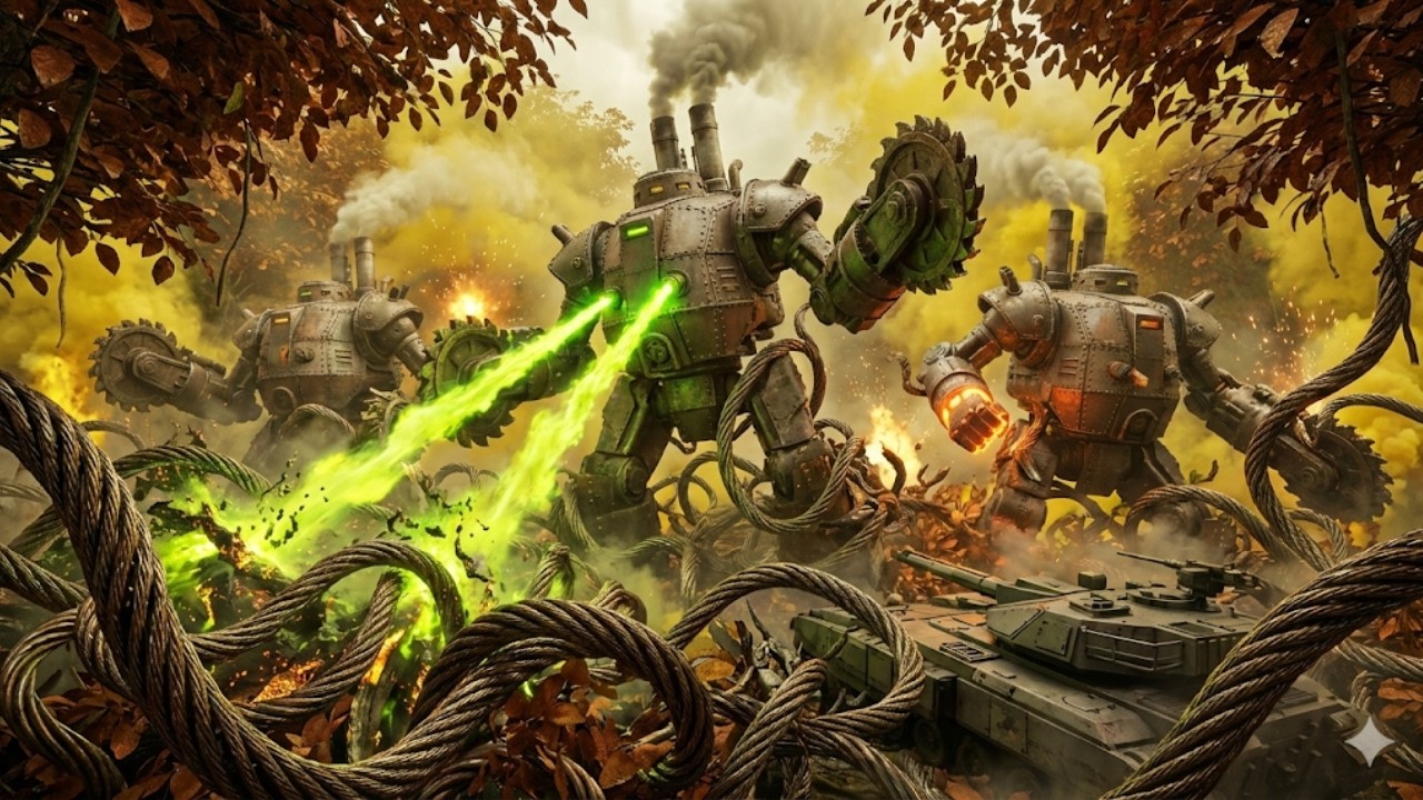 These Metallic Vines Crush Tanks For Fuel. We Brought Steam-Powered Mechs.