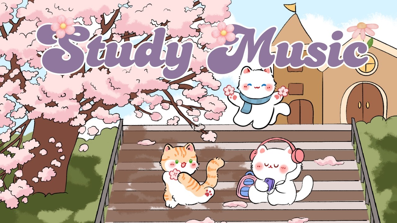 Study Music 📖☀️ Lofi Kitty 🌻2 Hour Cafe Song 📖Stream cafe☕ cute & relaxing 🎶 Make Your Day Better
