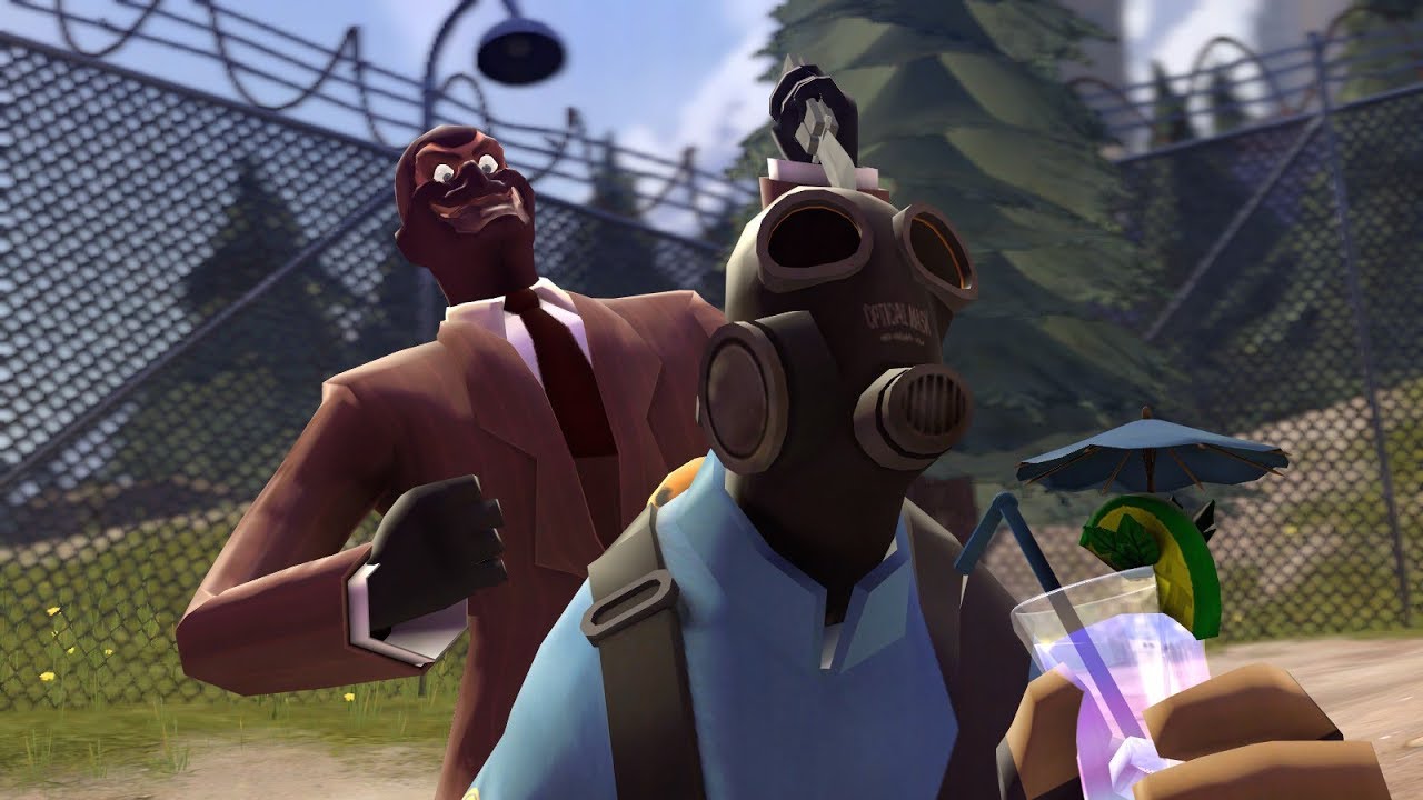Spy goes to stab a Pyro