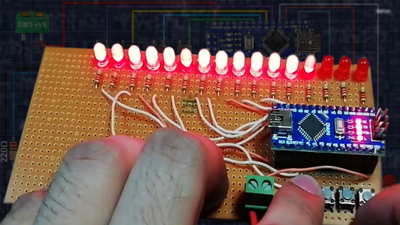 How to Make 16 LED Chaser | 8 Effects