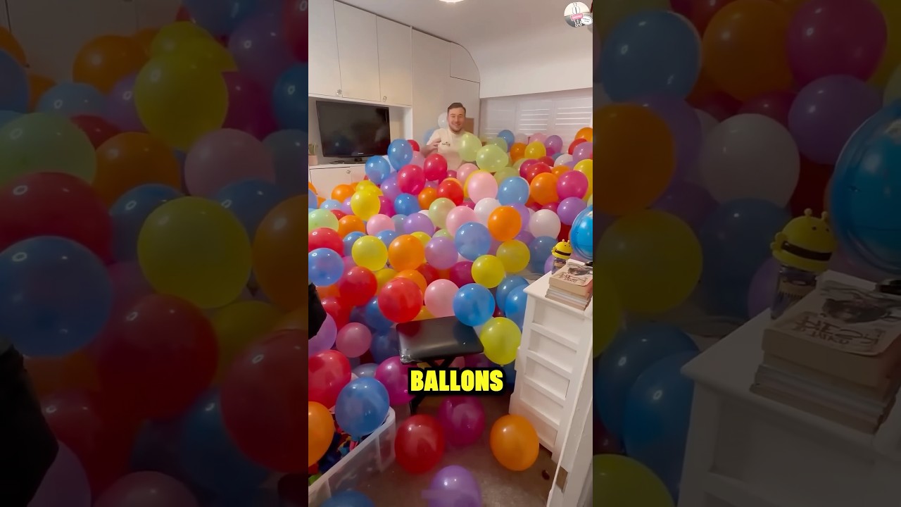 Ce Papa a fait gonfler beaucoup de ballons pour l'anniversaire de sa fille