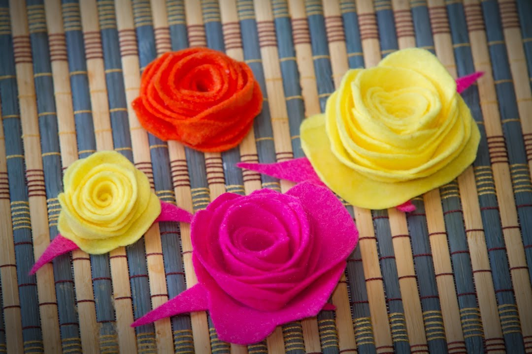 Flores de Fieltro, Manualidad de Tela Facil