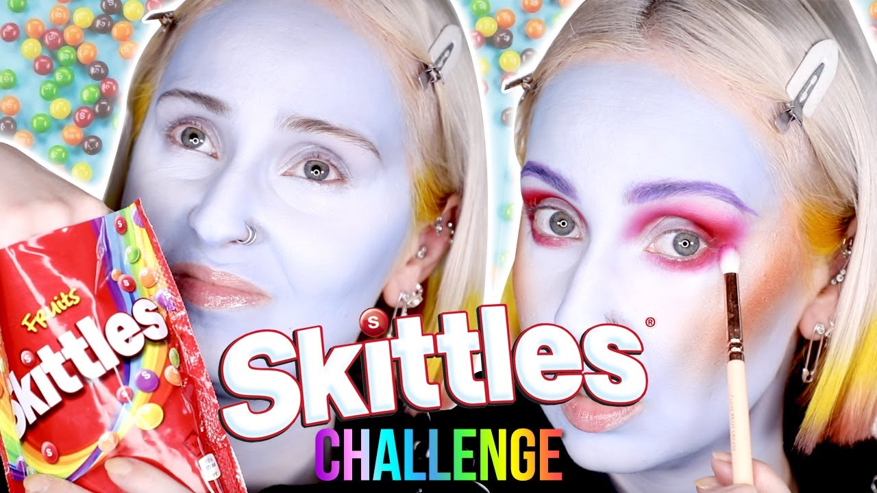 SKITTLES CHALLENGE : Je me maquille (encore) au HASARD !