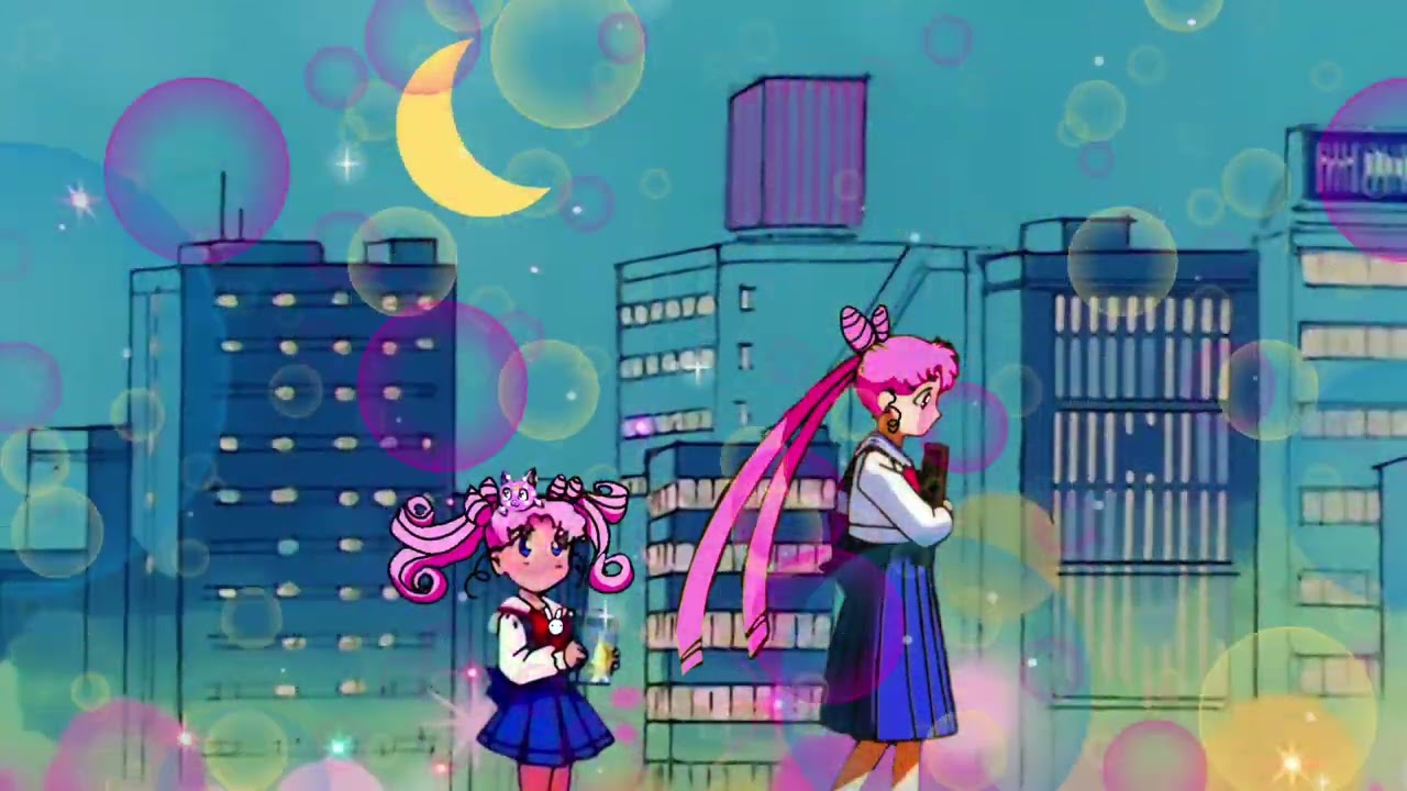 Chibiusa And Kousagi going home late from the bookstore