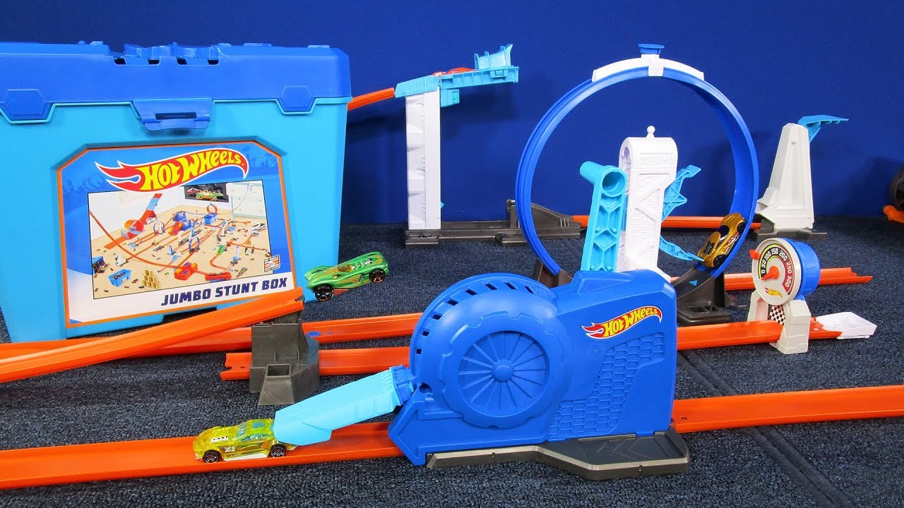 JUMBO Stunt Box! Hot Wheels Track Builder Tub with 50+ Parts!