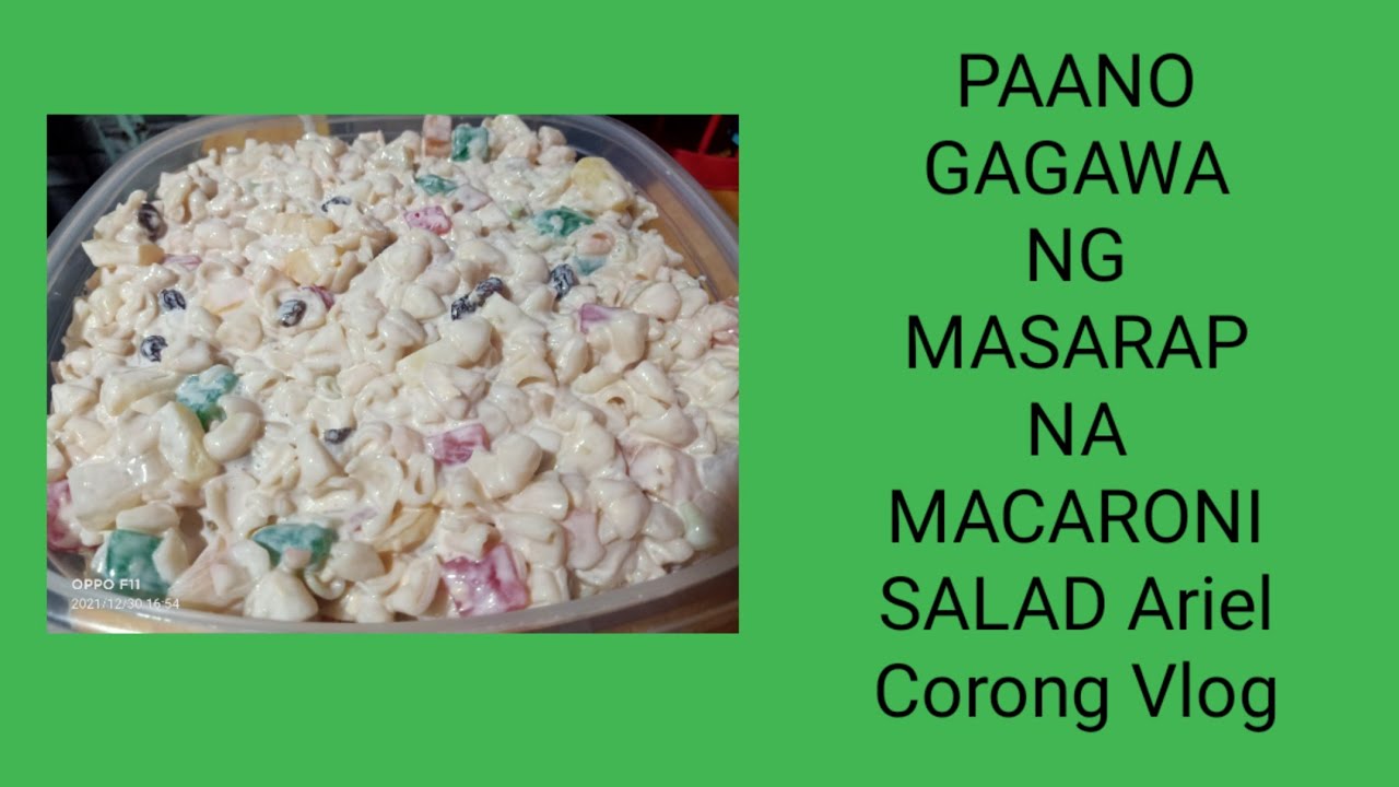 PAANO GAGAWA NG MASARAP NA MACARONI SALAD Ariel Corong Vlog
