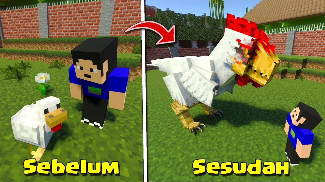 EKSPERIMEN MEMBUAT MOBS MUTANT RAKSASA DI MCPE