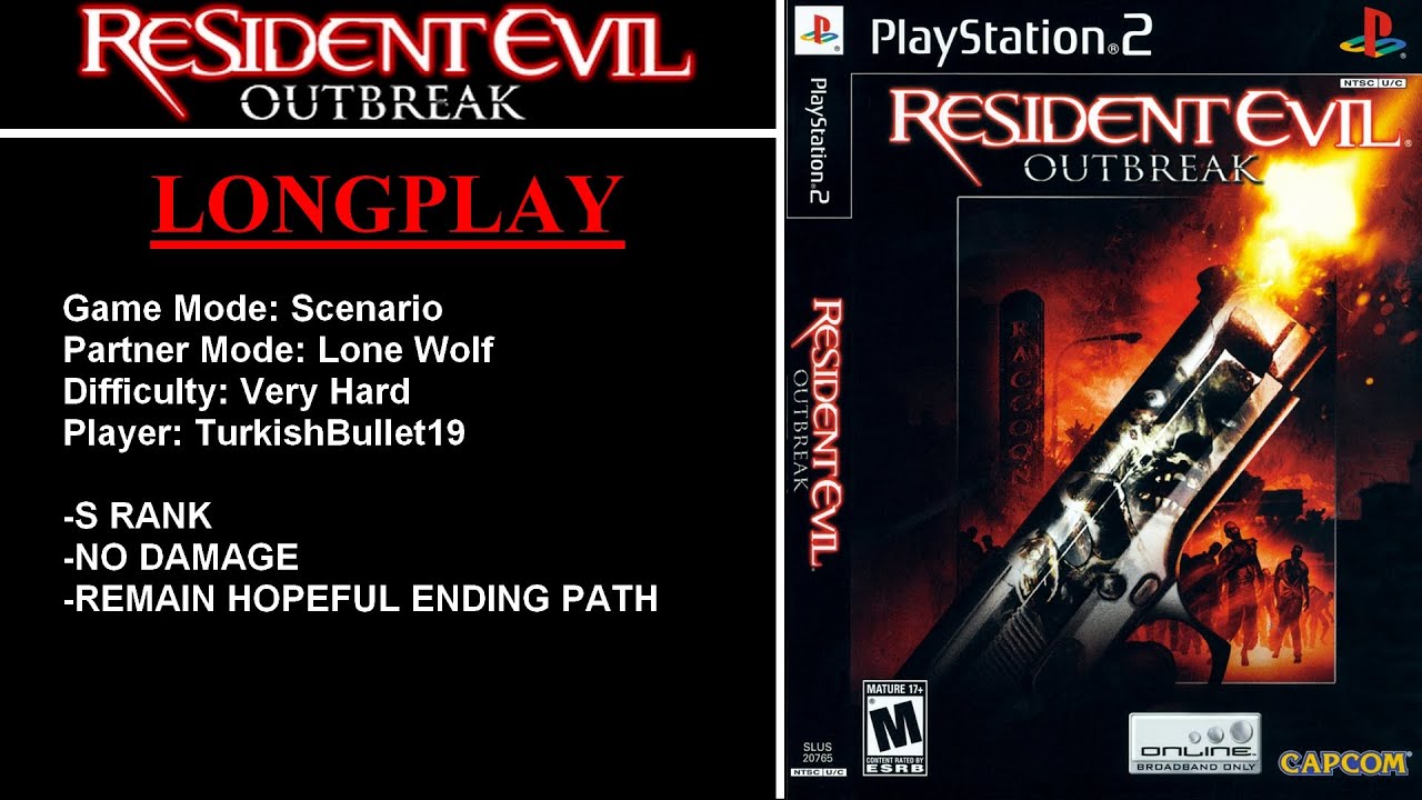 Resident Evil Outbreak (PlayStation 2) - (Longplay - S Rank Run | Very Hard / Lone Wolf)