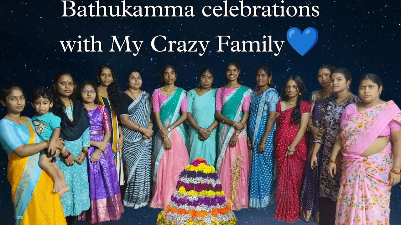 Bathukamma celebrations With My Crazy Family💙🫶💖#bathukammacelebrations #familyvlog #cutefamily