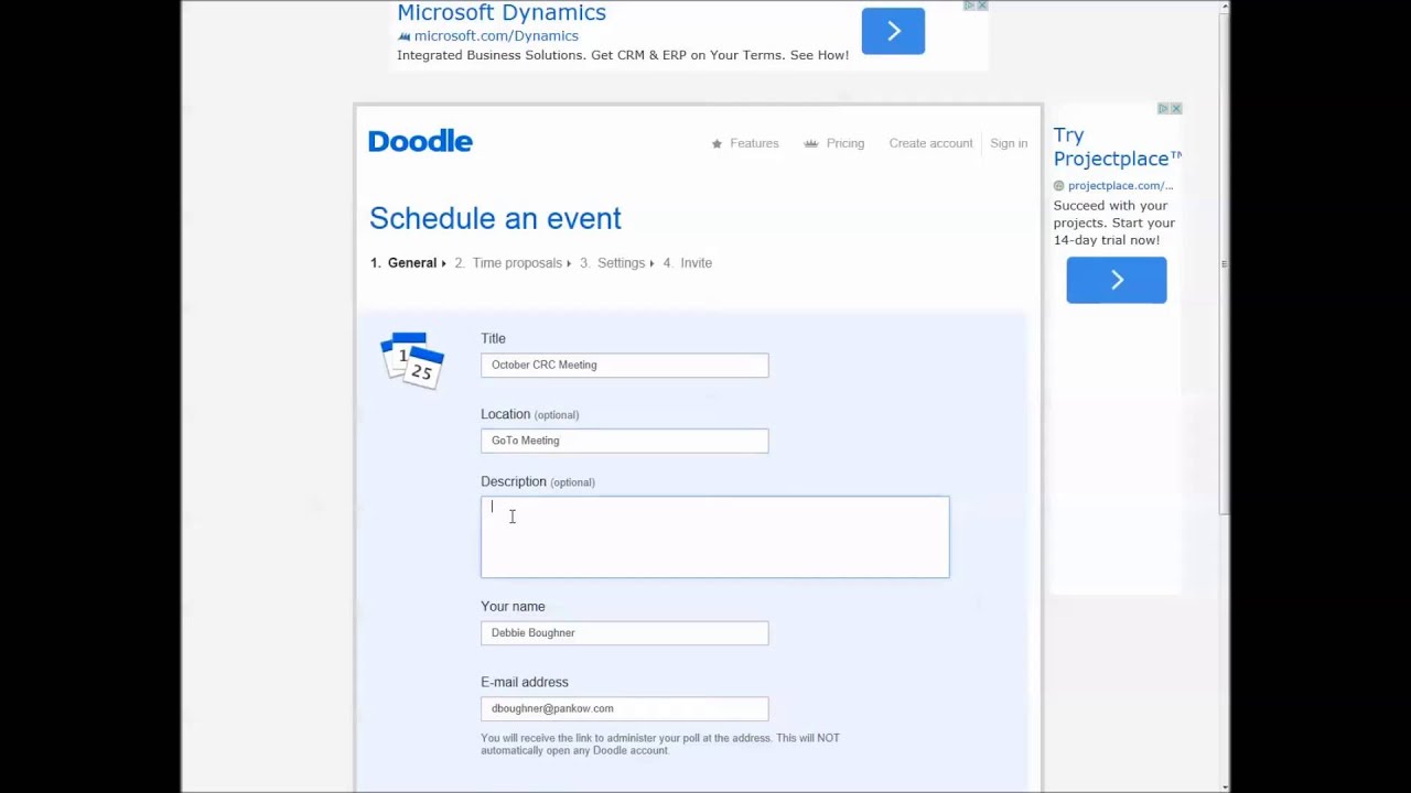 Lean Event/Meeting Schedule using Doodle