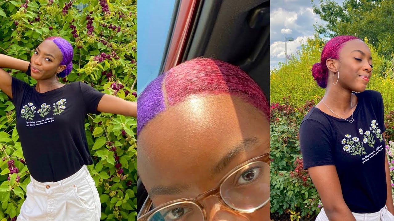 💕💜pink/purple split hair color wax (type 4 natural hair)💜💕
