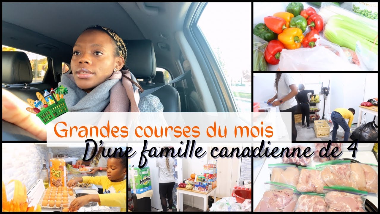 🛒300€ POUR LES GRANDES COURSES DU MOIS D’UNE FAMILLE CANADIENNE  DE 4 / ASTUCE RANGEMENT EN FAMILLE