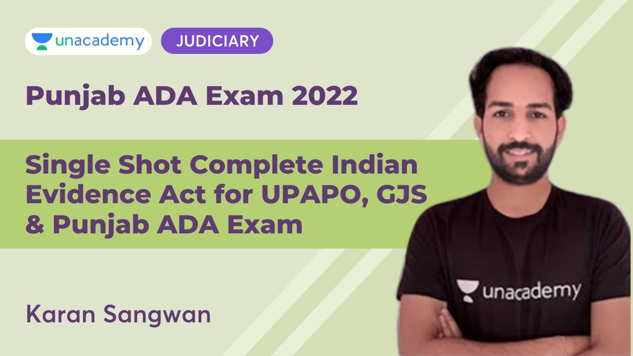 Single Shot Complete Indian Evidence Act for UPAPO, GJS & Punjab ADA Exam | Karan Sangwan