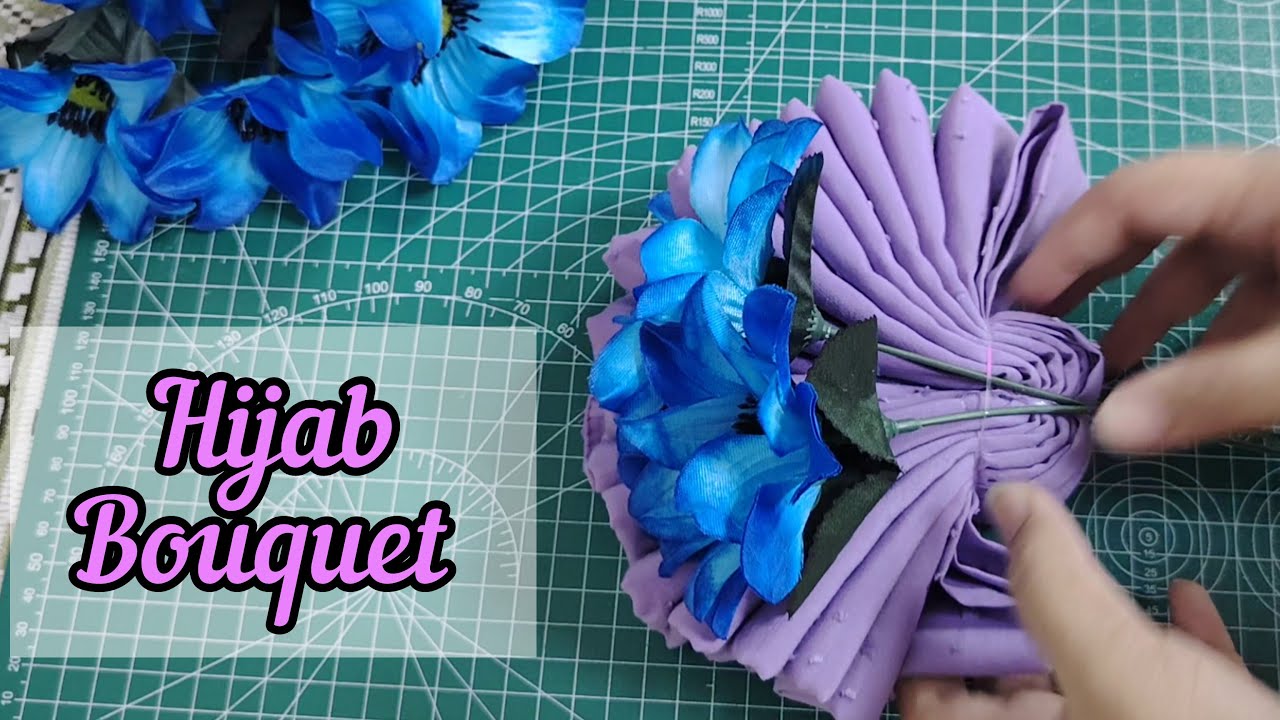 DIY Hijab Bouquet with single scarf | Cara membu buket hijab