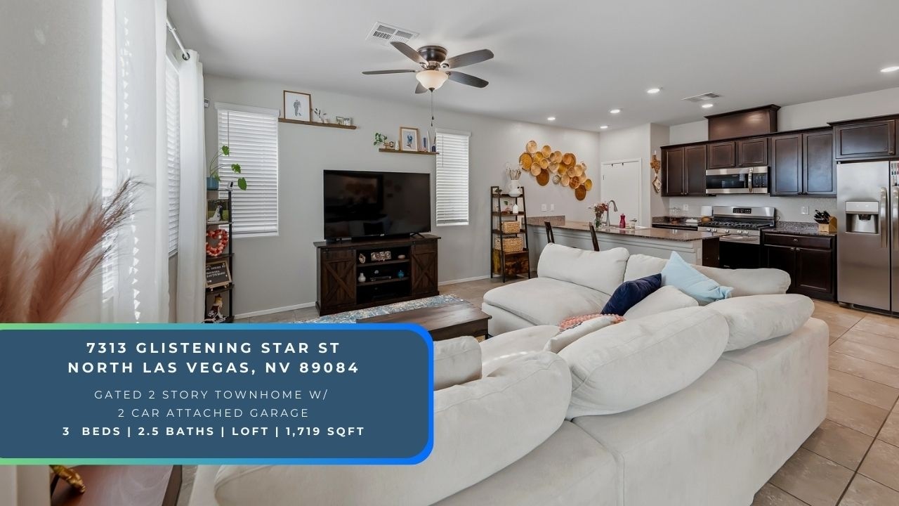 Gated Townhome Near Aliante | 3 Beds, Loft & Walk-In Closets | 7313 Glistening Star