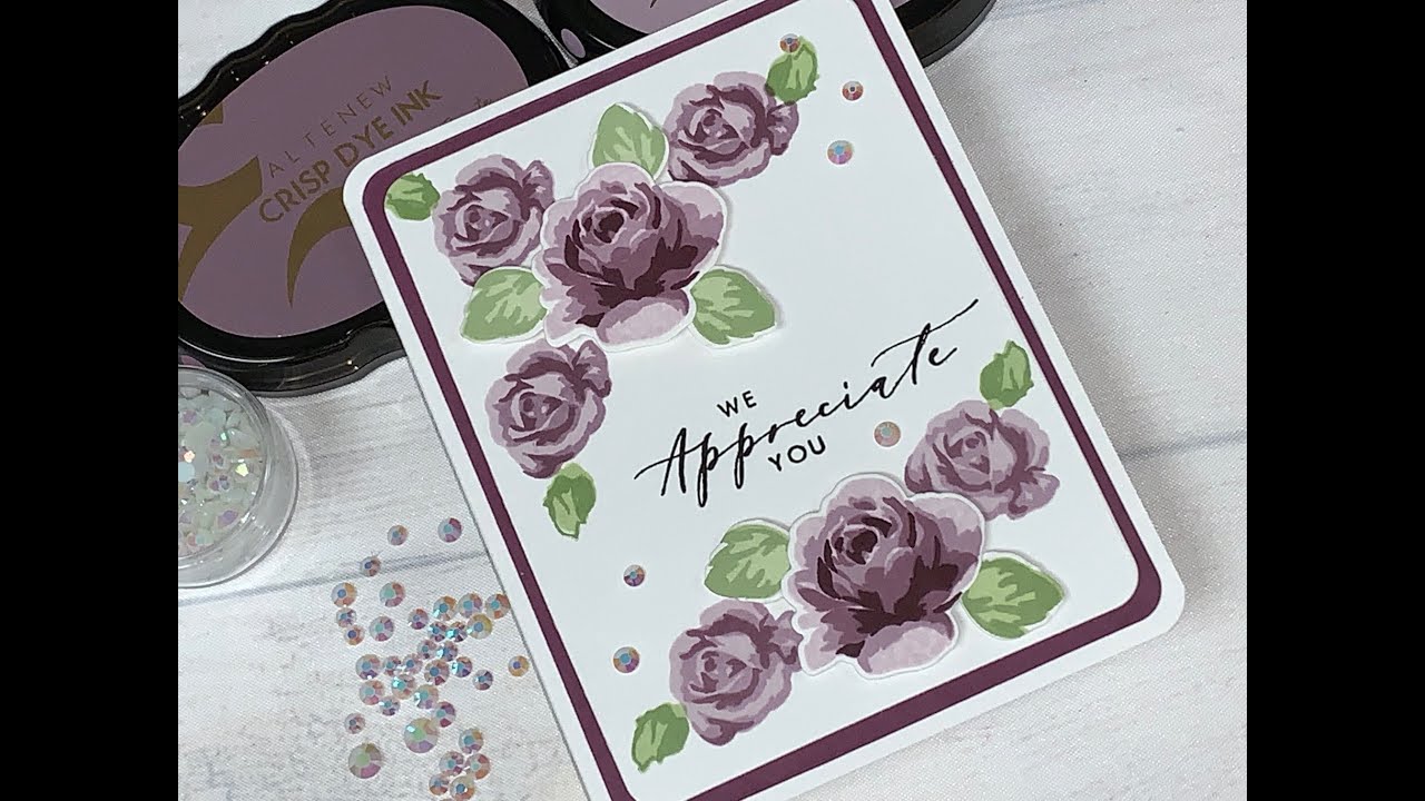 Altenew AECP Class All About Stamp Layering 1- Altenew Vintage Roses