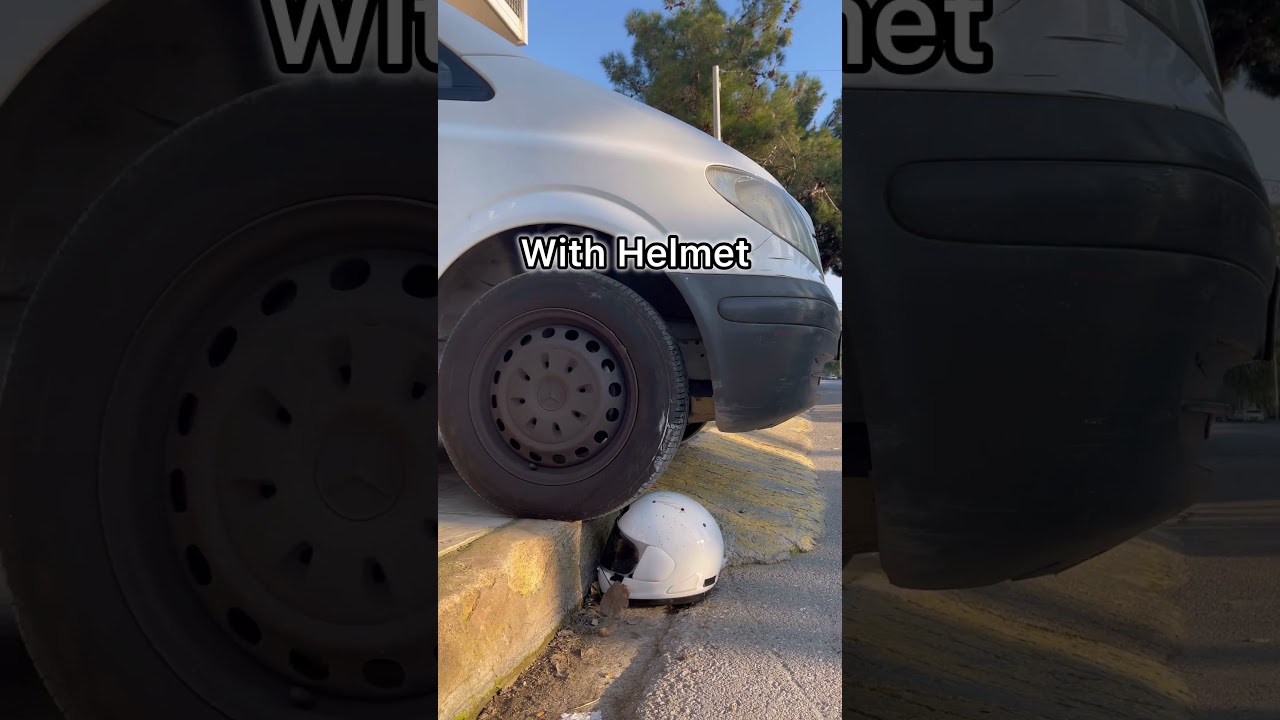 difference with No Helmet Vs Helmet ..... #with #without #test #vs #safety #helmet #motorcycles