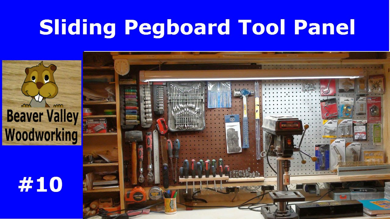 Sliding pegboard tool panel #10