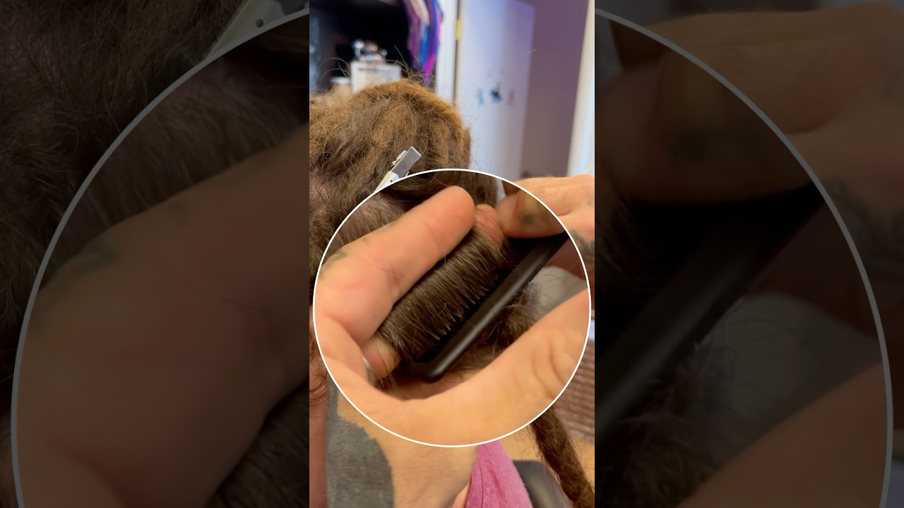 Updo Prep | Detailed comb work at the locs bases