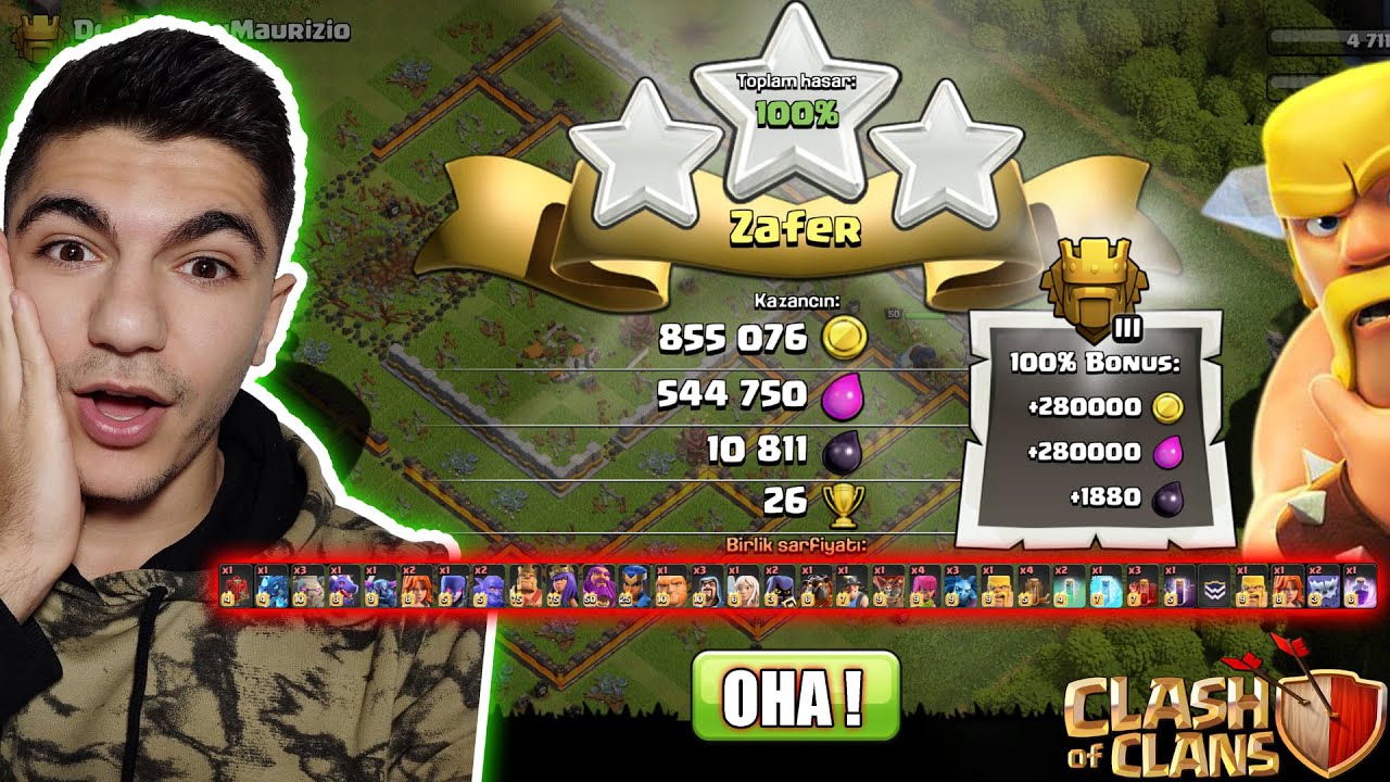 DÜNYANIN EN UZUN ORDUSU İLE 3 YILDIZ ALMAK !! - Clash Of Clans