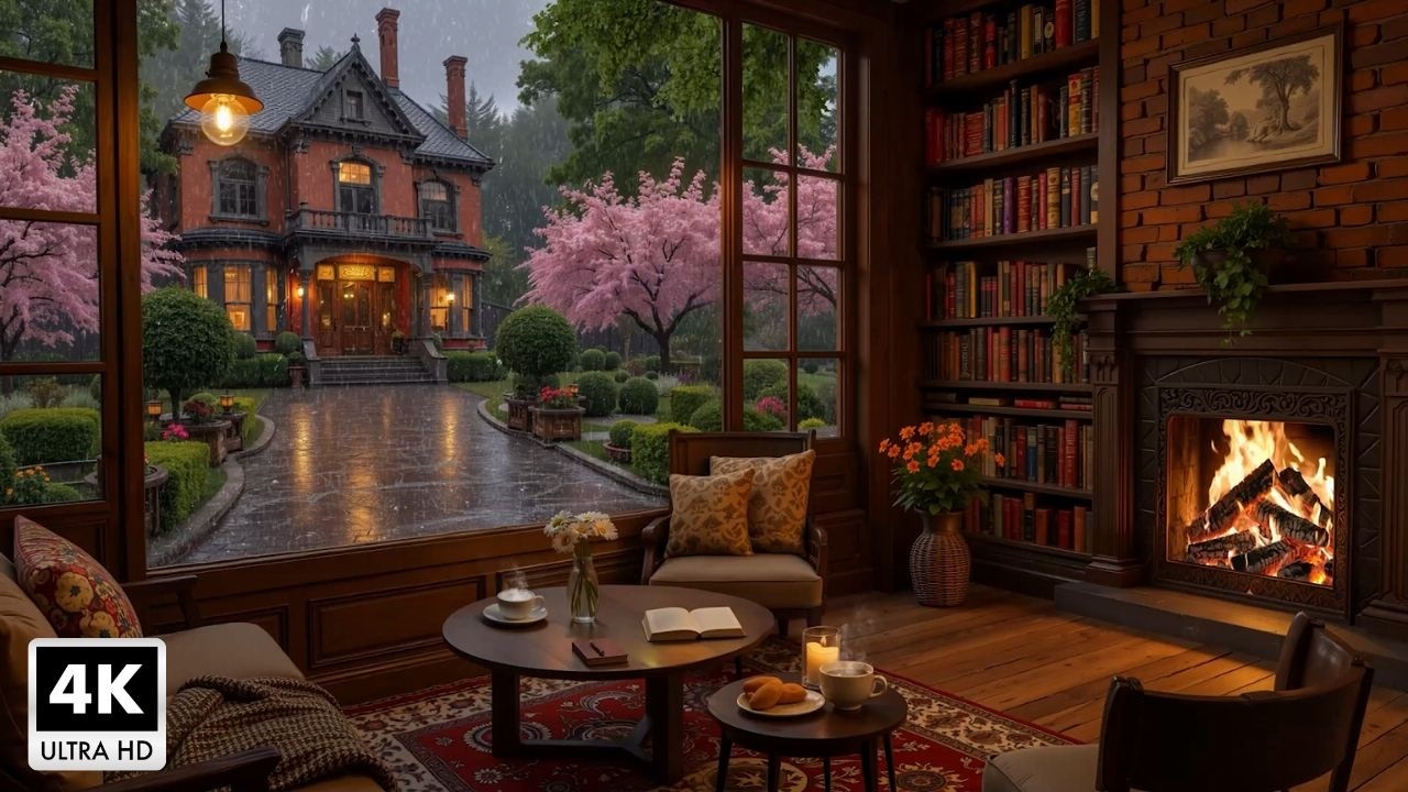 Relaxing Jazz Music to Reduce Stress ~ Peaceful Cafe Space on a Rainy Day for Concentration & Work