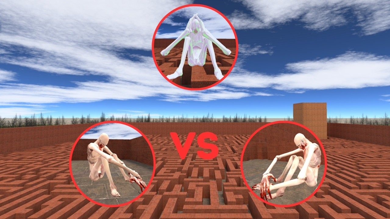 SCP-096 vs SCP-096 in a Deadly Maze  Who Escapes First  #scp096 #Gmod