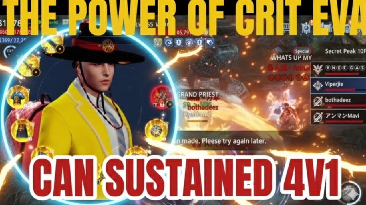 MIR4 PVP - THIS WHY YOU NEED CRIT EVA FOR YOUR BUILD (SUSTAIN BUILD)