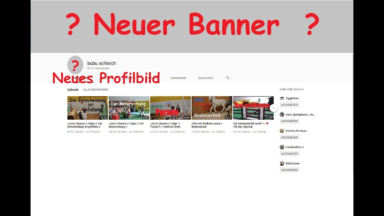 Neuer Kanalbanner und neues Profilbild? // 8k Abospecial