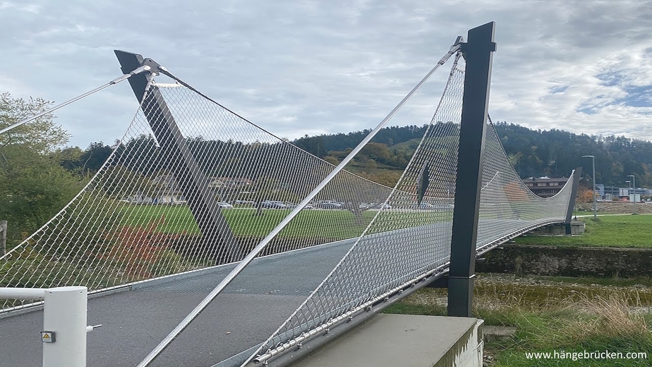 Himmelhausmattesteg in Trubschachen (CH, BE) - Drahtseilnetz Hängebrücke = etwas ganz Spezielles!