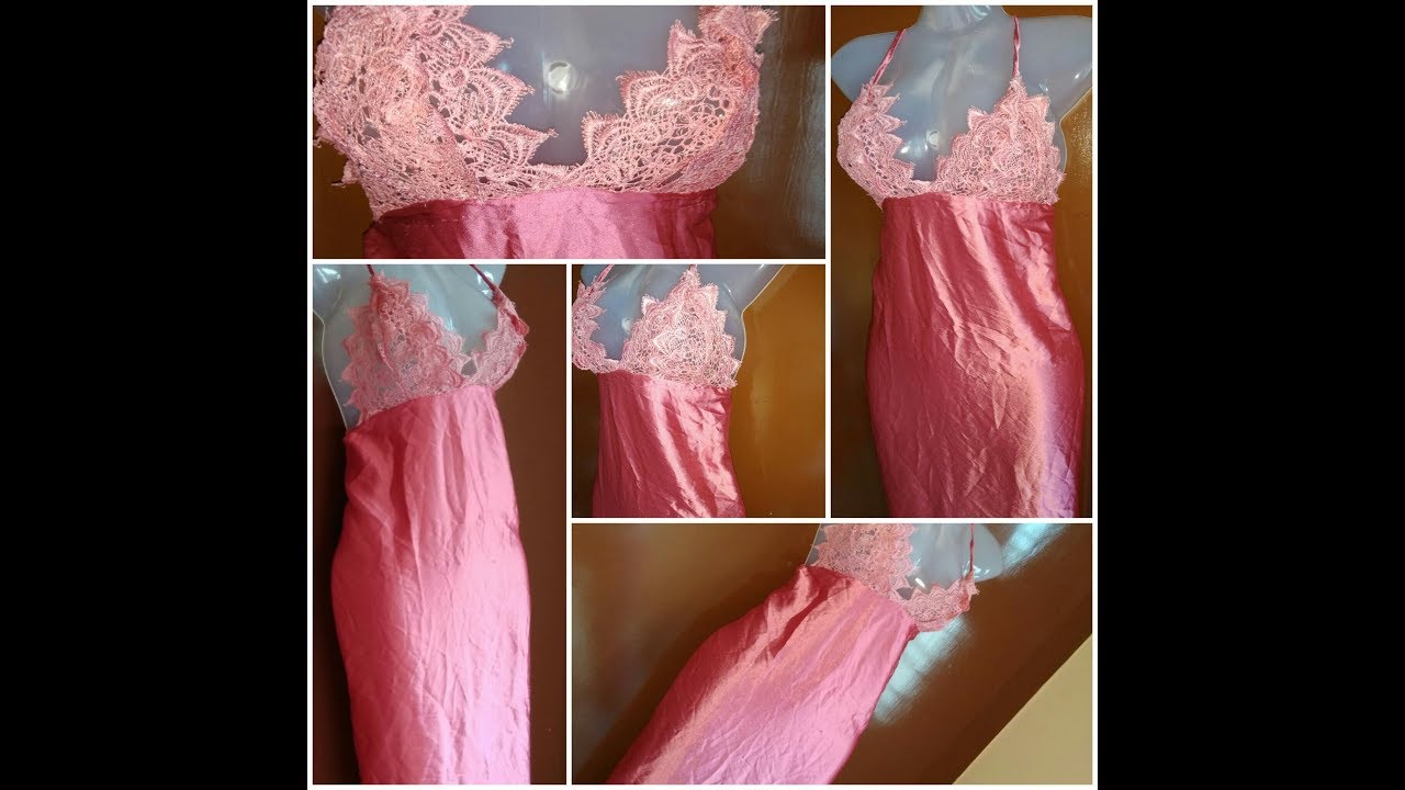 #DIY  Night gown  # lacegownwithno-sewingmachine DIY-Lace nightgown Make nightgown no-sewing machine