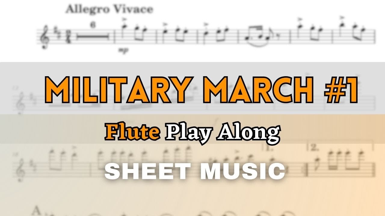 Schubert - Military March No.1, Op.51 | Flute Play Along (Sheet Music/Full Score)