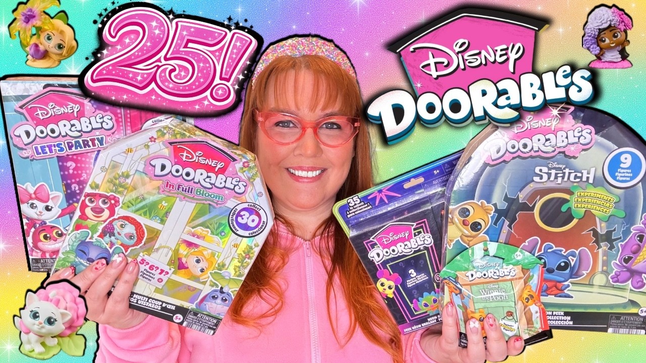 I Unboxed 25 Disney Doorables!! WHO DID I GET?! Stitch! Let's Party! In Full Bloom! Winnie the Pooh!