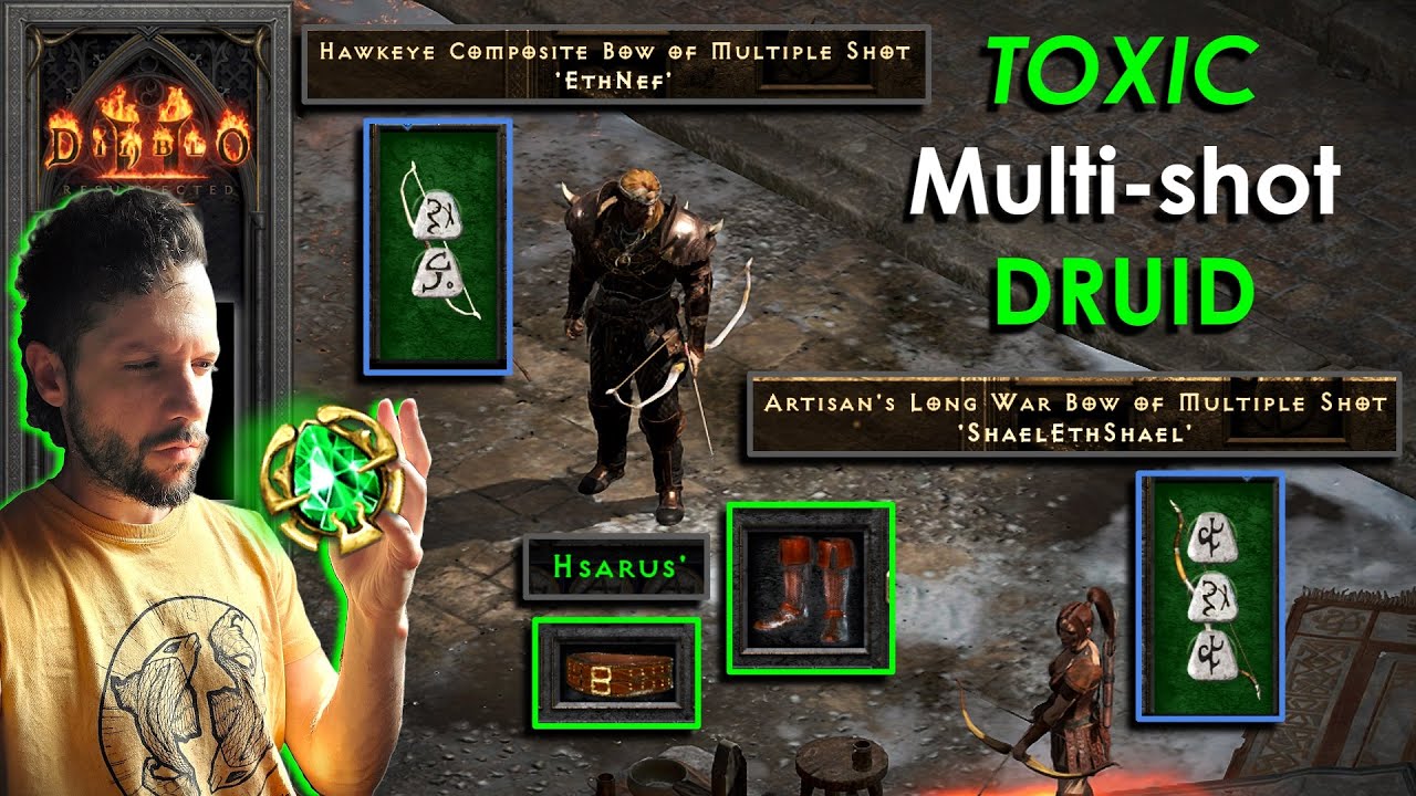 2 предмета Hsarus Toxic Multishot Druid - D2R Off-Meta Build - Non-Ladder