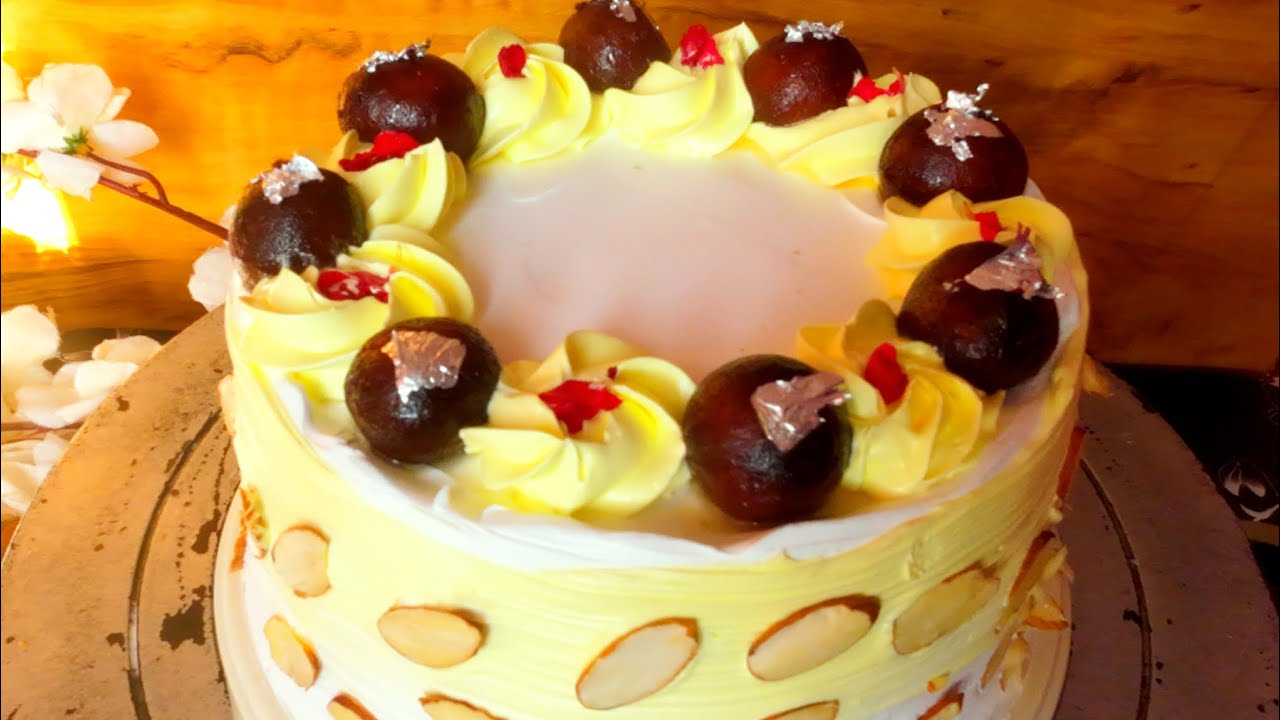 Gulab Jamun Cake Recipe| बिना अंडे और बिना ओवन के बनाए गुलाब जामुन केक 