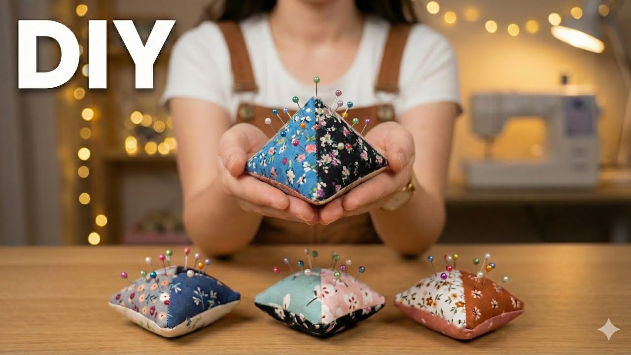 DIY Pin Cushion from Fabric Scraps 🧷✨ | Easy Sewing Project | Scrap Fabric Ideas