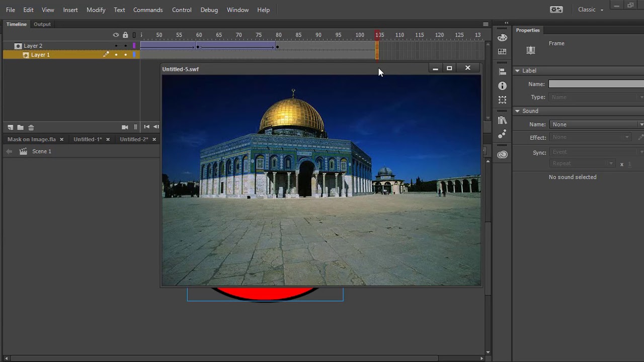 ماسك على صورة المسجد الأقصى - تصميم افلام كرتون و العاب فلاش - درس تعليمي على برنامج أنيميت (فلاش)
