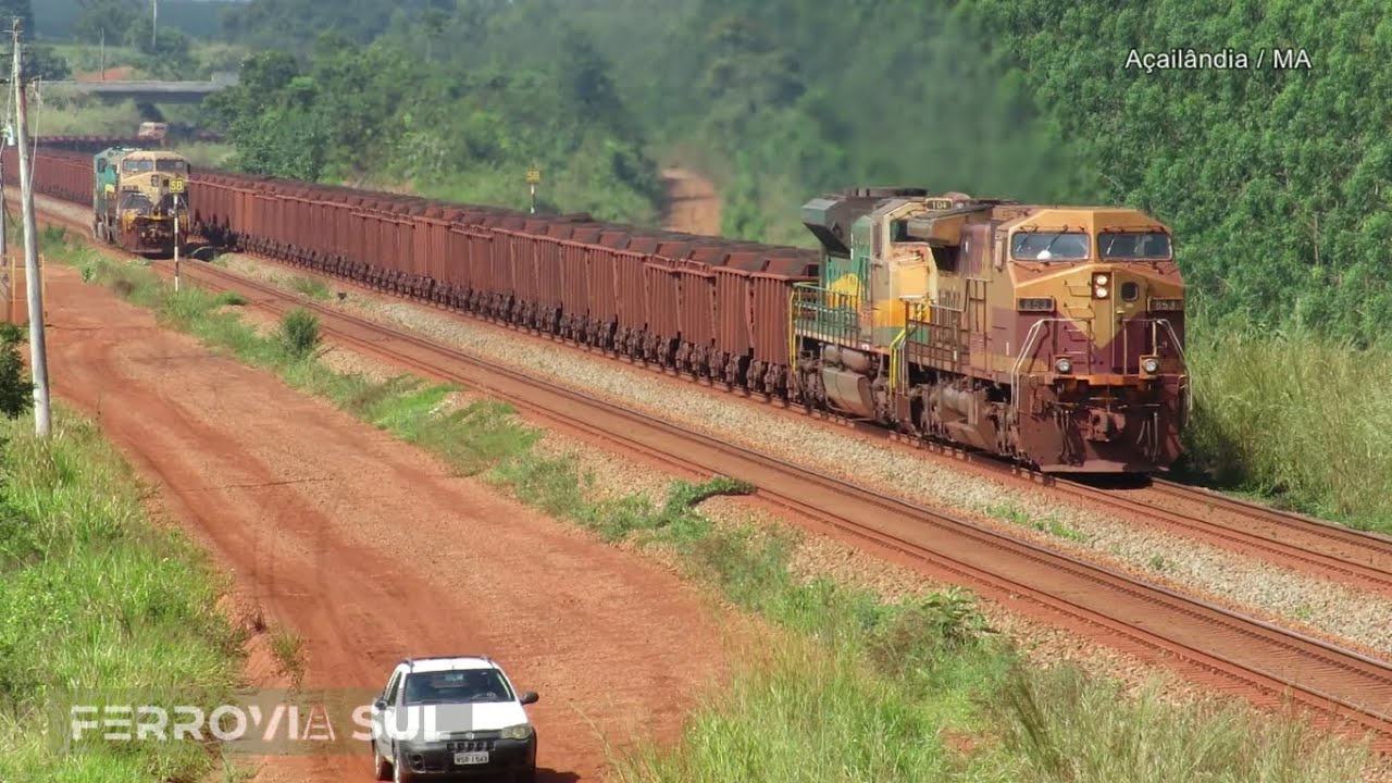 Locomotivas Dash-9, SD80ACe, ES58ACi, SD70M no mesmo trem na Carajás
