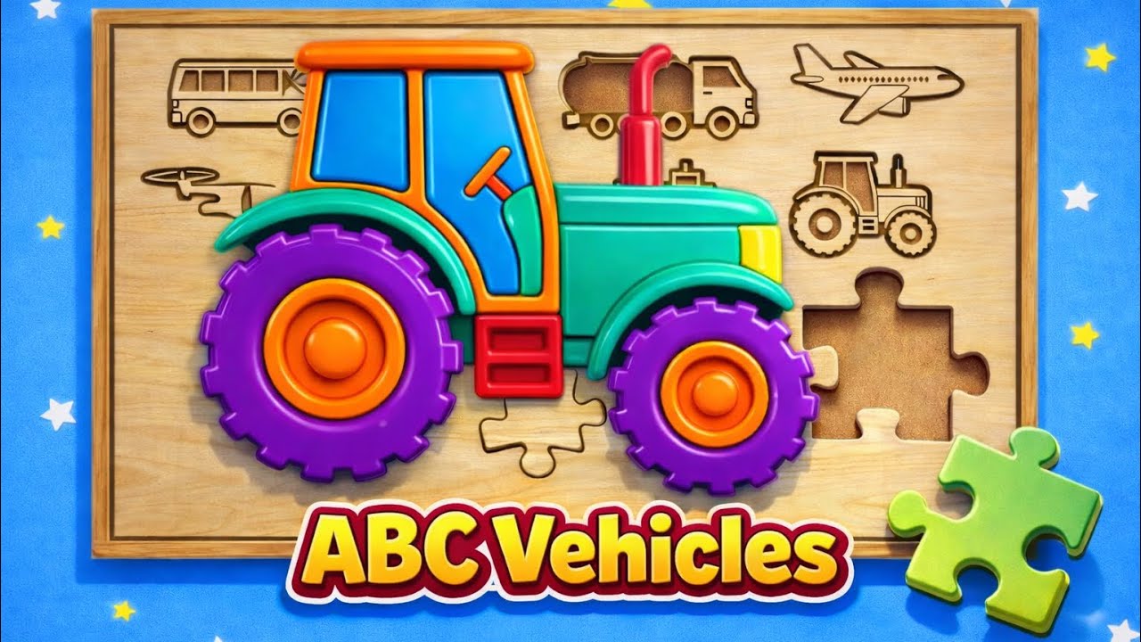 ABC Vehicles Song & Puzzle 🚗🧩 | Learn Transportation for Kids