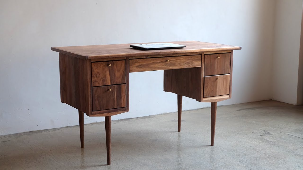 Make a 'vintage Danish style' walnut desk _ 월넛(호두나무)원목 책상 만들기