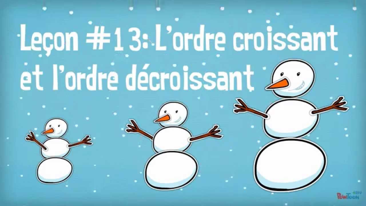 Capsule 13: L'ordre croissant et l'ordre décroissant