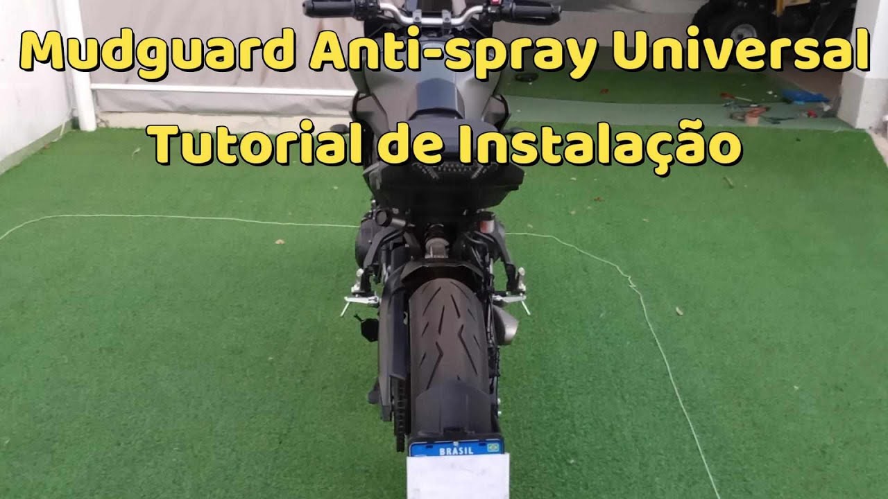 Instalação de Mudguard anti-spray com suporte de placa