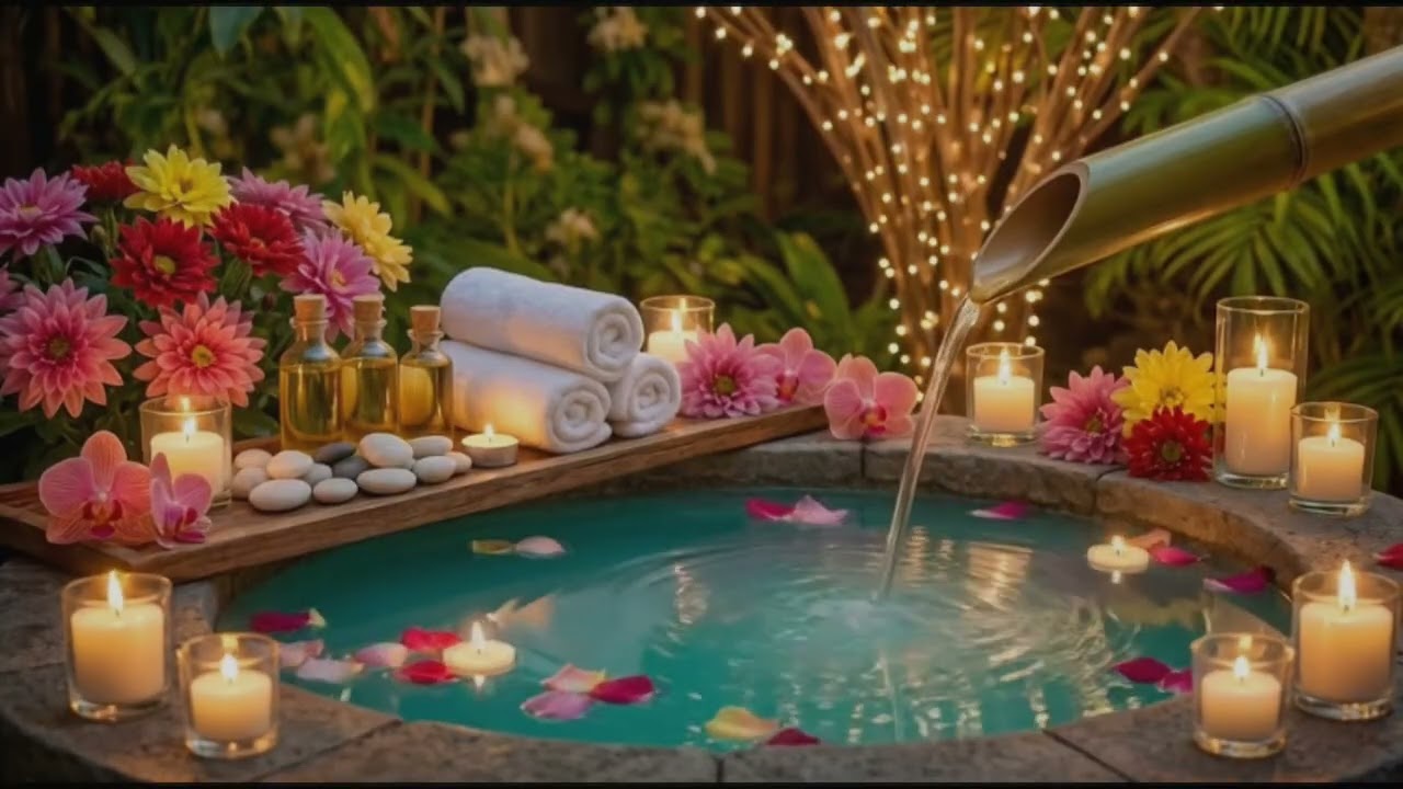 Calming Spa Relaxation 🌿 Sleep Music for Stress Relief 😴 Soft Bamboo Water Sounds